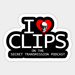 "I love clips" (White) Sticker